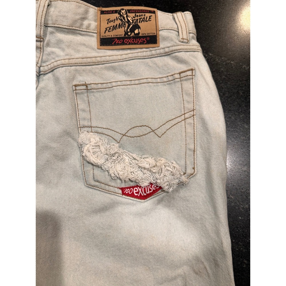 Vintage 90s Y2K No Excuses Femme Fatale Denim Shorts NWT Made in South Africa